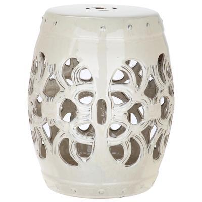 SAFAVIEH Imperial Vine Cream Ceramic Decorative Garden Stool