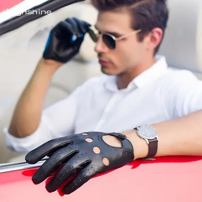 HIGHSHINE – gants de conduite pour hommes accessoire de luxe en cuir sans doublure pour écran