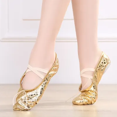 USHINE-Tongs d'entraînement dorées pour enfants chaussures de danse du ventre pour filles et