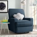 Mack & Milo™ Abingdon Upholstered Swivel Reclining Glider Polyester/or Blend in Gray/Blue | 39.5 H x 33 W x 35.5 D in | Wayfair