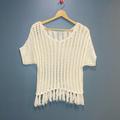 American Eagle Outfitters Tops | American Eagle Outfitters Short Sleeve Sweater | Color: Cream | Size: Xs