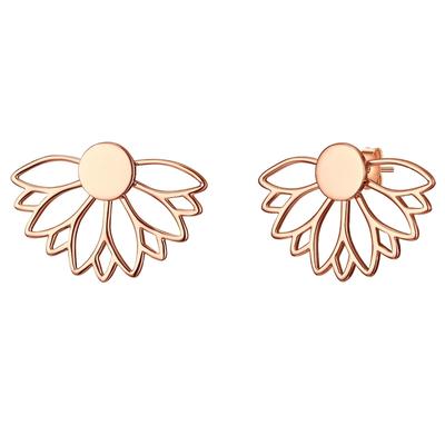 Glanzstücke München Ohrstecker Lotusblume Sterling Silber in Roségold 16,4 mm Damen Image