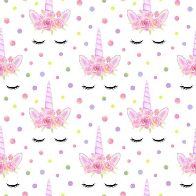 Watercolor Unicorn Removable Wallpaper - 10'ft H x 24''inch W