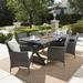 Dion Outdoor 7-piece Rectangular Wicker Aluminum Dining Set with Cushions by Christopher Knight Home