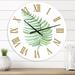 Designart 'Tropical Leaf Of Monstera III' Farmhouse wall clock