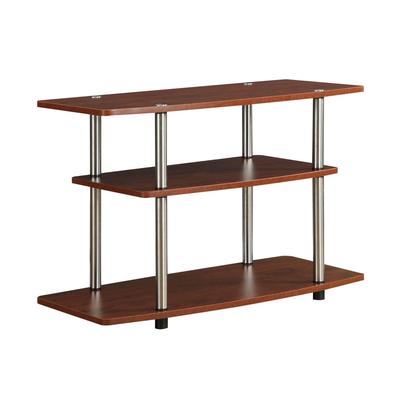 Modern Wood and Metal TV Stand in Cherry Brown Finish - 31.5 x 22.2 x 15.8 inches