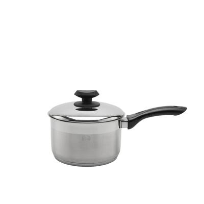YBM Home Professional Chef’s 18/10 Stainless Steel Sauce Pot Covered Tri-Ply Capsule Base With Handle, Induction Compatible