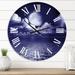 Designart 'Full Moon In Cloudy Night Sky V' Nautical & Coastal wall clock