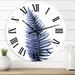 Designart 'Tropical Blue Watercolour Leaves II' Bohemian & Eclectic wall clock