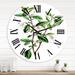 Designart 'Vintage Green Leaves Plants VII' Traditional wall clock