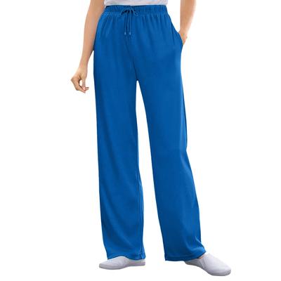 Plus Size Women's Sport Knit Straight Leg Pant by Woman Within in Bright Cobalt (Size S)