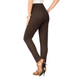 Plus Size Women's Skinny-Leg Comfort Stretch Jean by Denim 24/7 in Chocolate (Size 18 W) Elastic Waist Jegging