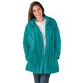 Plus Size Women's Fleece-Lined Taslon® Anorak by Woman Within in Waterfall (Size 4X) Rain Jacket