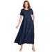 Plus Size Women's Short-Sleeve Tiered Dress by Woman Within in Navy (Size 18/20)