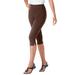 Plus Size Women's Stretch Cotton Capri Legging by Woman Within in Chocolate (Size 2X)