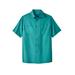 Men's Big & Tall Short-Sleeve Pocket Sport Shirt by KingSize in Blue Green (Size 3XL)