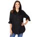 Plus Size Women's Soft Sueded Moleskin Shirt by Woman Within in Black (Size M) Button Down Shirt