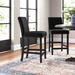 Three Posts™ Barclay 26.25" Counter Stool Wood/Upholstered/Velvet in Black | 39.25 H x 18.75 W x 22.25 D in | Wayfair