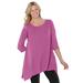 Plus Size Women's French Terry Handkerchief Hem Tunic by Woman Within in Pretty Orchid (Size 4X)