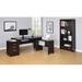 Latitude Run® Arran-James Glass Desk Wood/Glass in Black/Brown | 29.5 H x 60 W x 30 D in | Wayfair 8337DAA4D7DF42B29CB288A7EC54D2C1