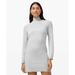 Lululemon Athletica Dresses | Lululemon Women's Keep It Cozy Silk Blend High Neck Knit Dress - Light Grey | Color: Gray | Size: Various