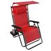 Set Of 2 Oversized Zero Gravity Chair With Sunshade And Drink Tray - Red- Jeco Wholesale GC2_2