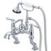 Water Creation Vintage Classic Adjustable Center Deck Mount Tub Faucet with Handheld Shower in Chrome Finish