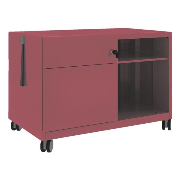 Bisley Stahl-Rollcontainer »Note Caddy« mit Hängeregistraturschub und offene Fächer lin rot, 80x56.3x49 cm Image