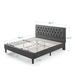 Priage by ZINUS Upholstered Button-tufted Platform Bed Frame