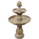 Sunnydaze Two Tier Solar-on-Demand Fountain, 35 Inch Tall - 35-Inch