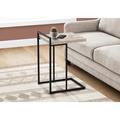 Latitude Run® Accent Table, C-shaped, End, Side, Snack, Living Room, Bedroom, Metal, Laminate, Black, Chrome Wood in Gray/Black | Wayfair