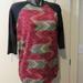 Lularoe Tops | Lularoe Randy Aztec Baseball Jersey *** Medium**** | Color: Gray/Red | Size: M