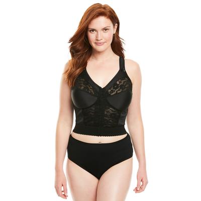 Plus Size Women's Easy Enhancer® Wireless Longline Posture Bra by Comfort Choice in Black (Size 54 DDD)