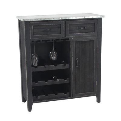 Black Farmhouse Wood Wine Storage, 36 x 32 by Quinn Living in White