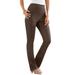 Plus Size Women's Straight-Leg Comfort Stretch Jean by Denim 24/7 in Chocolate (Size 22 WP)