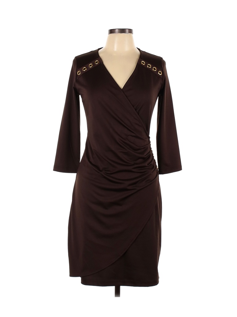 Venus Cocktail Dress - Sheath: Brown Solid Dresses - Used - Size 6