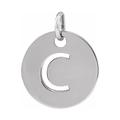 925 Sterling Silver Letter Name Personalized Monogram Initial C 10mm Polished Initial Disc Pendant Necklace Jewelry Gifts for Women