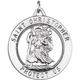 925 Sterling Silver Pendant Necklace 25mm Polished St. Christopher Medal Jewelry Gifts for Women