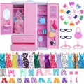 Barbies-Meubles de maison de course pour Barbie 1 garde-robe 30 accessoires au beurre vêtements