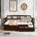 AOOLIVE Full Size Daybed Wood Bed with Two Drawers,Espresso