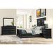 Roundhill Furniture Renova 4-piece Vintage Black Wood Panel Bedroom Set