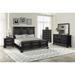 Roundhill Furniture Renova Vintage Black Wood Panel Bedroom Set