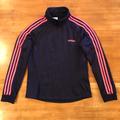 Adidas Jackets & Coats | Adidas Fleece 3-Stripes 1/4 Zip Pullover Jacket | Color: Blue/Pink | Size: Various