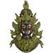 Exotic India Goddess Tara Wall Hanging Mask (Tibetan Buddhist Deity) Metal in Gray/Yellow | 16 H x 10 W x 4 D in | Wayfair ZBS49