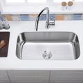 OAKLAND 27" L X 18" W Undermount Kitchen Sink w/ Basket Strainer Stainless Steel in Gray | 9 H x 27 W x 18 D in | Wayfair MS2718