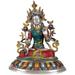 Exotic India Tibetan Buddhist Deity- Goddess White Tara (In Silver Hue w/ Fine Inlay Work) Metal in Yellow | 18.2 H x 15 W x 11.8 D in | Wayfair