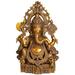 Exotic India Heavily Ornamented Lord Ganesha Metal in Yellow | 23.5 H x 14 W x 8.7 D in | Wayfair ZCM48