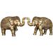 Exotic India Temple Elephant Pair w/ Bells & Upraised Trunks (Supremely Auspicious According To Vastu) in Yellow | Wayfair ZEL95