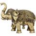 Exotic India Decorated Elephant w/ Bells & Upraised Trunk (Supremely Auspicious According To Vastu) in Yellow | 12.5 H x 8.5 W x 2.7 D in | Wayfair