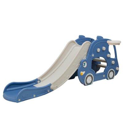 Blue Childrens Slide Climbing Stairs,Unisex,Indoor And Outdoor Use For Kids Toddler Play With Basketball Frame 